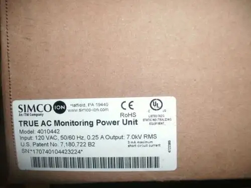 Simco 4010442 True Ac Monitoring Power Unit 120 Vac 7.0Kv Rms With Factory Box