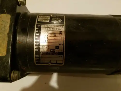 BODINE 42D5BEPM-W3 GEAR MOTOR RATIO 29.7:1 Contduty 1/8hp 130vdc 65 torq 2500rpm