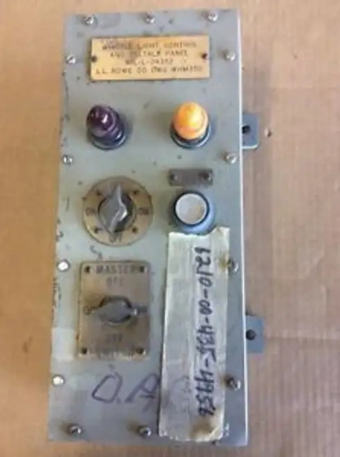 Whistle Light Control And Telltale Panel Nsn 6210004354955. P/N M I L L24352