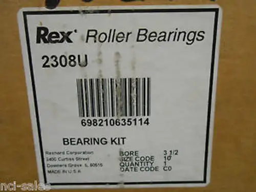 Rex 2308U 3.5 Bore Self Aligning Roller Bearing Kit Size Code 10