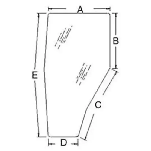 Kubota Cab Glass Door Tinted (Rh) 3A751-70670 M4900 M5700 M6800 M8200 M9000