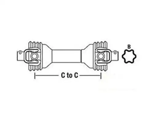 W250012100101 Driveline Complete With 1-3/8 6 Spline End Yokes Fits