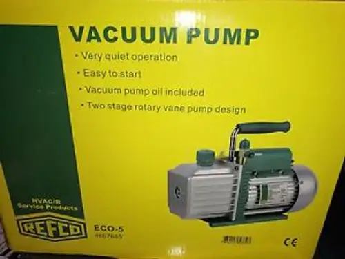 Refco Hvac 2 Stage Vacuum Pump 1/2 Hp 25 Microns # Eco-5 Local Pickup Only