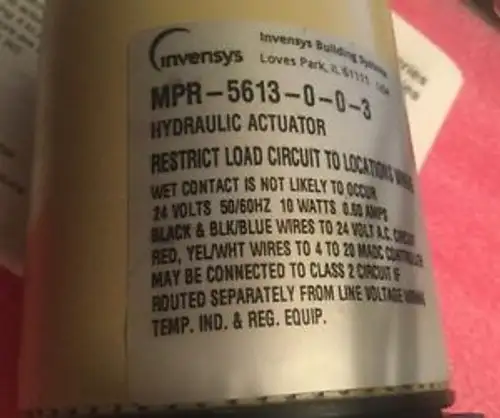 Invensys MPR-5613-0-0-3 Electronic Valve Actuator