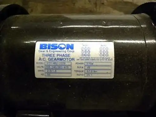 077-482-1029 BISON THREE PHASE GEAR MOTOR
