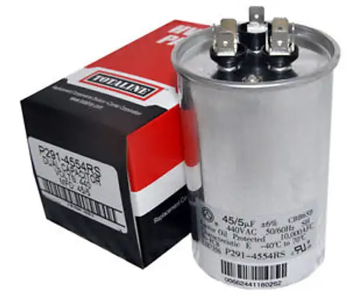 Totaline 45 + 5 Mfd Uf P291-4554Rs 370 Or 440 Volt Dual Run Round Capacitor 45/5
