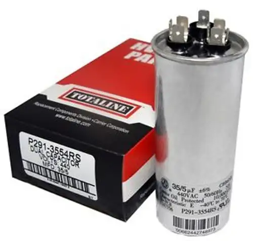 Totaline 35 + 5 Mfd Uf P291-3554Rs 370 Or 440 Volt Dual Run Round Capacitor 35/5