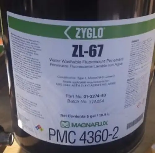 MF ZL-67 5 GALLON 01-3274-40 ZYGLO Fluorescent Penetrant