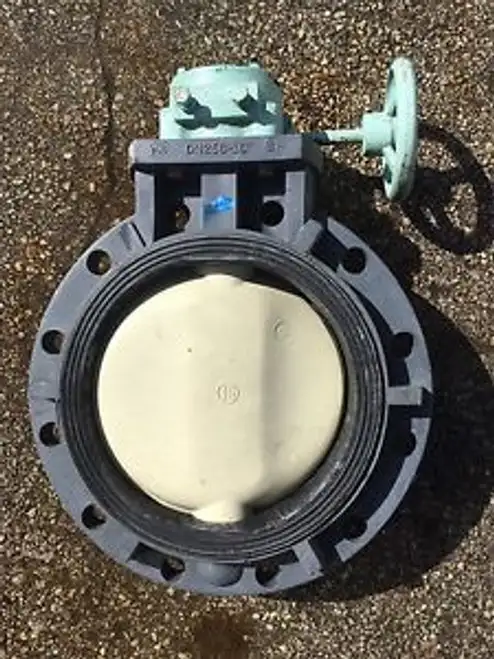 Thermoplastic Valves Inc TVI DN250-10 Ten Inch PVC Butterfly Valve Gear Handle