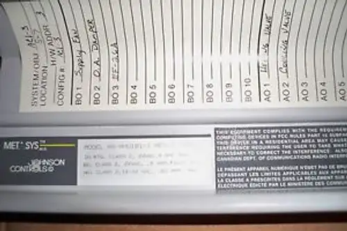 Johnson Controls Metasys As-Ahu101-0 Rev. F Controller