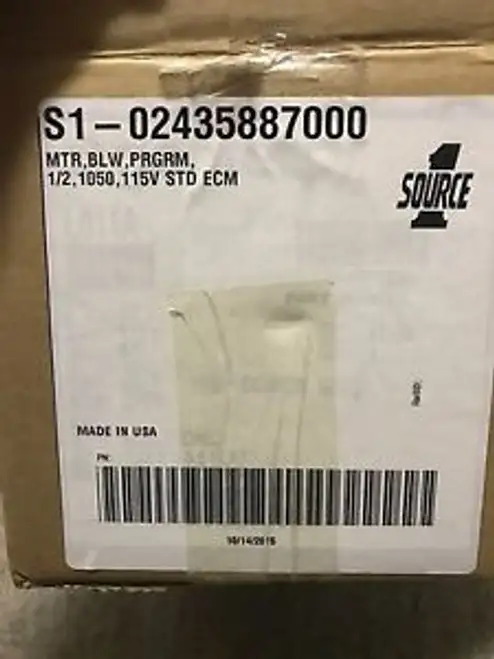 s1-02435887000 brand york source one 1/2 HP 1050rpm 115v std ecm