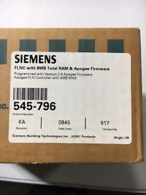 Siemens 545-796 FLNC con 8 MB di RAM totale e firmware Apogee - Controllore FLN