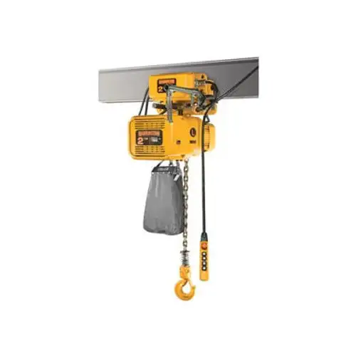 Harrington NERM005LD-L-10 NER Elec Hoist w/ Motor Trolley - 1/2 Ton 10' Lift 15/2.5 ft/min 208V