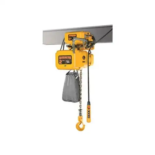 Harrington NERM010L-L-15 NER Electric Hoist w/ Motor Trolley - 1 Ton 15' Lift 14 ft/min 208V