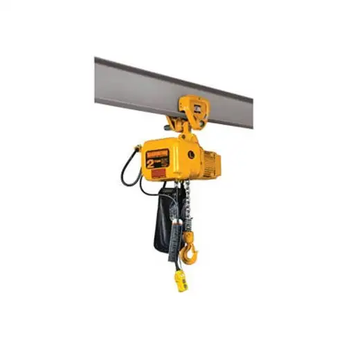 Harrington SNERP020L-10 SNER Electric Chain Hoist w/ Push Trolley - 2 Ton 10' Lift 7 ft/min 230V