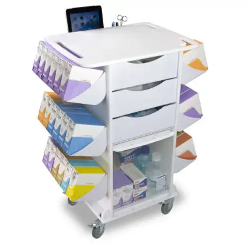 TrippNT-51027 White Polyethylene Core CL Suture Procedure Cart 27"W x 19"D x 36"H