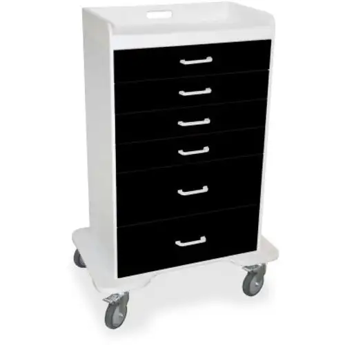 TrippNT-51358 Locking 6 Drawer Procedure Cart Black 31"W x 20"D x 48"H