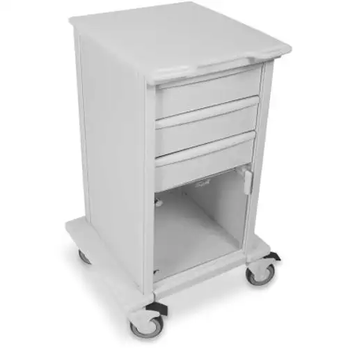 TrippNT-51498 Element 03 Space Saving Medical Cart 3 Drawers 24"W x 19"D x 35"H White