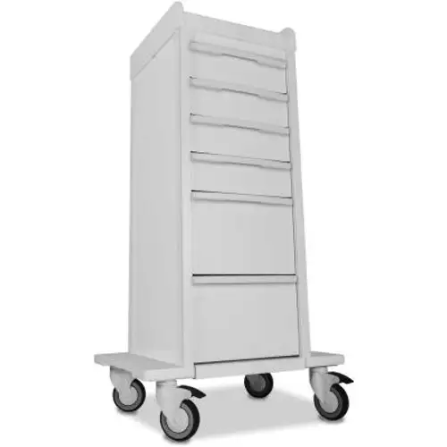 TrippNT-51502 Element 04 Extra Tall Medical Tower Cart 6 Drawers 24"W x 18"D x 47"H White