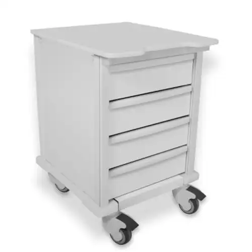 TrippNT-51610 Element 07 Compact Medical Cart 4 Drawers 17"W x 20"D x 27"H White