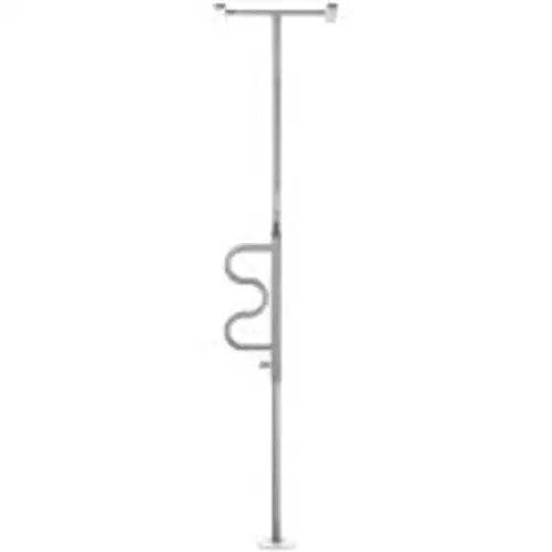 Stander-1100-W Security Pole & Curve Grab Bar White