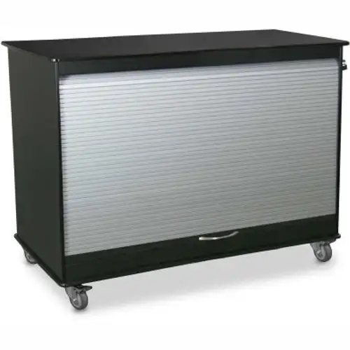 TrippNT-52937 Black/Silver Medium Polyethylene Mobile Lab Cabinet 48"W x 24"D x 35"H