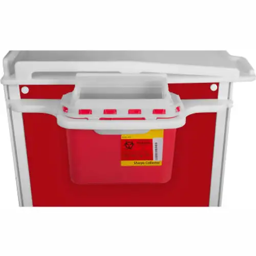 TrippNT-51644 Element Healthcare Cart 5.4 qt Sharps Container with Mount 23"W x 5-1/2"D x 12"H