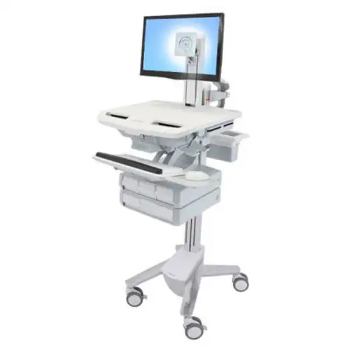 Ergotron ¬Æ SV43-1340-0 StyleView ¬Æ Medical Cart with LCD Pivot 4 Drawers