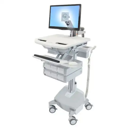 Ergotron ¬Æ SV44-1262-1 StyleView ¬Æ Medical Cart with LCD Arm LiFe Powered 6 Drawers