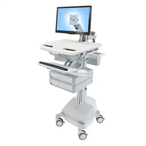 Ergotron ¬Æ SV44-1221-1 StyleView ¬Æ Medical Cart with LCD Arm SLA Powered 2 Drawers