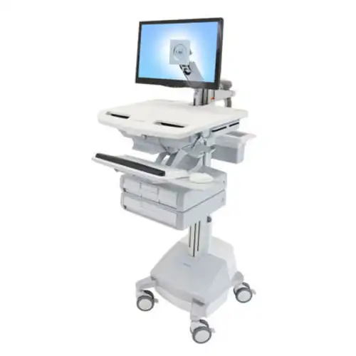 Ergotron ¬Æ SV44-1241-1 StyleView ¬Æ Medical Cart with LCD Arm SLA Powered 4 Drawers