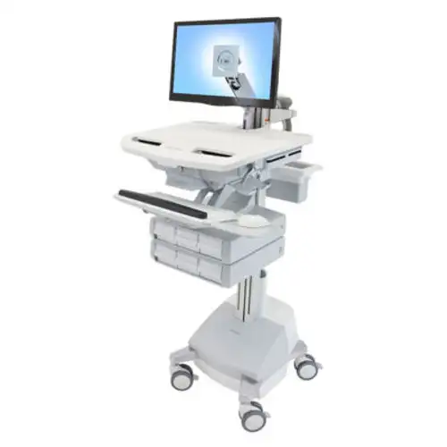 Ergotron ¬Æ SV44-1261-1 StyleView ¬Æ Medical Cart with LCD Arm SLA Powered 6 Drawers