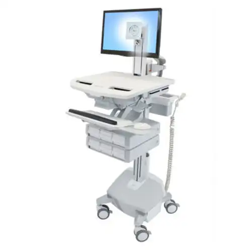 Ergotron ¬Æ SV44-1362-1 StyleView ¬Æ Medical Cart with LCD Pivot LiFe Powered 6 Drawers
