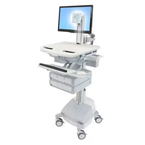 Ergotron ¬Æ SV44-1341-1 StyleView ¬Æ Medical Cart with LCD Pivot SLA Powered 4 Drawers