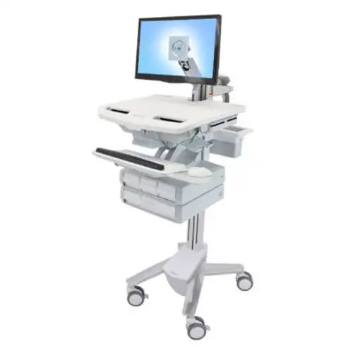 Ergotron ¬Æ SV43-1240-0 StyleView ¬Æ Medical Cart with LCD Arm 4 Drawers