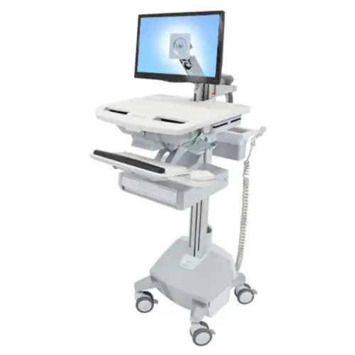 Ergotron ¬Æ SV44-1212-1 StyleView ¬Æ Medical Cart with LCD Arm LiFe Powered 1 Drawer