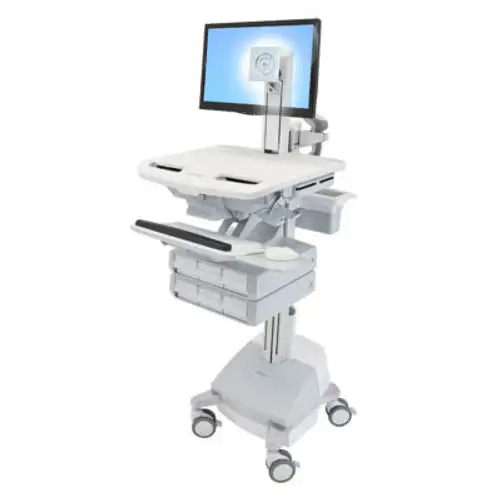 Ergotron ¬Æ SV44-1361-1 StyleView ¬Æ Medical Cart with LCD Pivot SLA Powered 6 Drawers