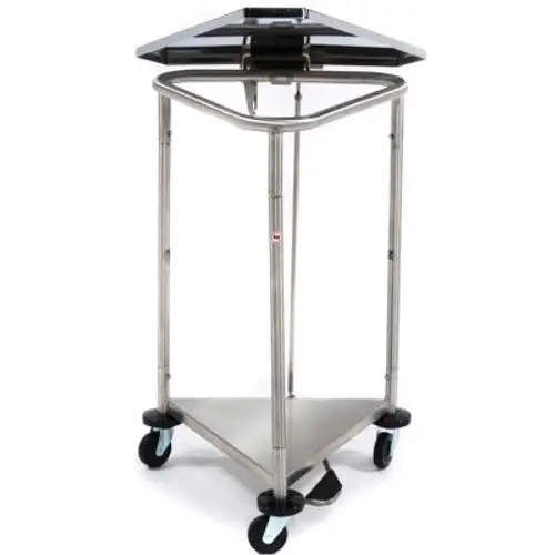 Blickman 2301SS Triangular Space-Saver Hamper Stainless Steel 18"D x 32"H