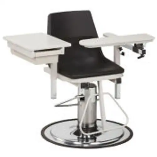 Clinton-6340-P H-Series E-Z-Clean Blood Drawing Chair with ClintonClean Flip Arm and Drawer