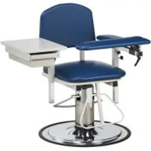 Clinton-6320 H-Series Padded Blood Drawing Chair with Padded Flip Arm and Drawer