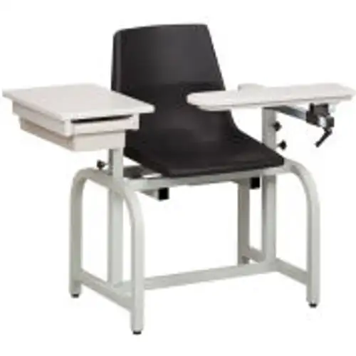Clinton-66029-P Standard Lab Series Blood Drawing Chair with ClintonClean Flip Arm and Drawer