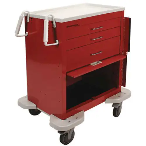 Lakeside ¬Æ C-324-P2B-1R Classic 3-Drawer Medical Emergency Cart Red Breakaway Lock