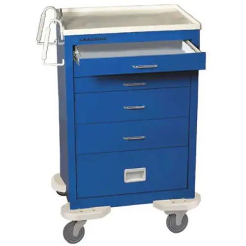 Lakeside ¬Æ C-530-P2K-1B Classic 5-Drawer Medical Anesthesia Cart Blue Key Lock