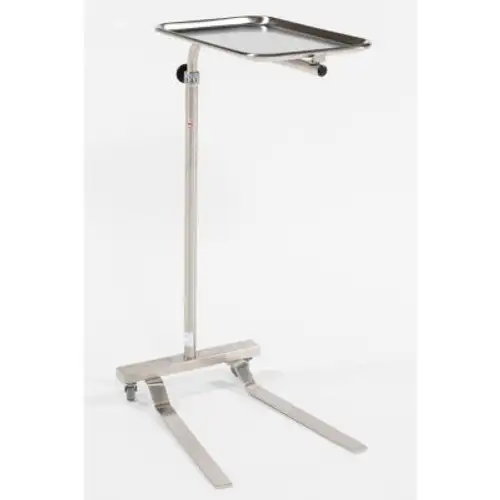 Blickman 1520SS Single-Post Stainless Steel Mayo Stand 12-5/8" x 19-1/8" Tray