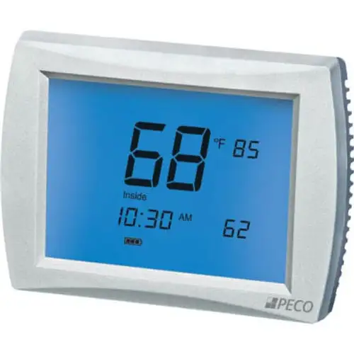 PECO PerformancePRO Thermostat Programmable 3H/2C 24 VAC or Batt Power 12 Inch Screen