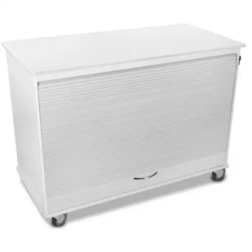 TrippNT-50592 White Medium Polyethylene Mobile Lab Cabinet 48"W x 24"D x 35"H