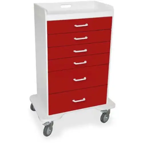 TrippNT-51072 Locking 6 Drawer Procedure Cart Cherry Red 31"W x 20"D x 48"H