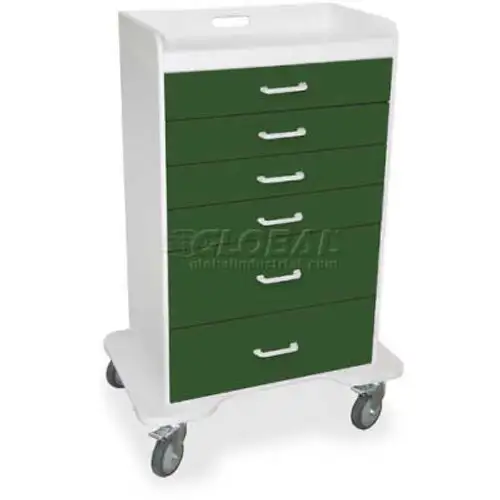 TrippNT-51075 Locking 6 Drawer Procedure Cart Hosta Leaf Green 31"W x 20"D x 48"H