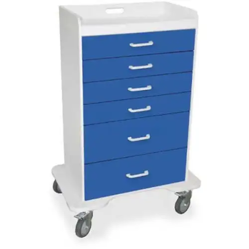 TrippNT-51071 Locking 6 Drawer Procedure Cart Global Blue 31"W x 20"D x 48"H