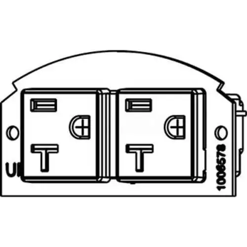 Wiremold 68REC-25 Poke-Thru 1/2-Gang 20A Duplex Receptacle
